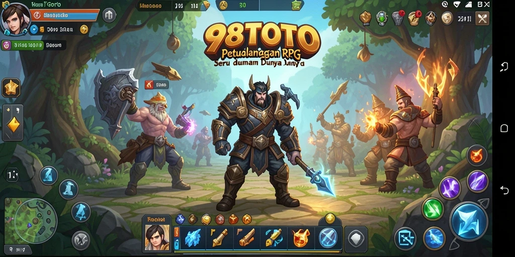 Screenshot gameplay 98TOTO menampilkan aksi seru dalam dunia RPG.