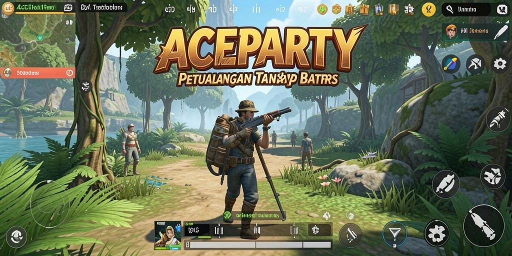 Tampilan gameplay Open World yang menakjubkan dalam ACEPARTY.