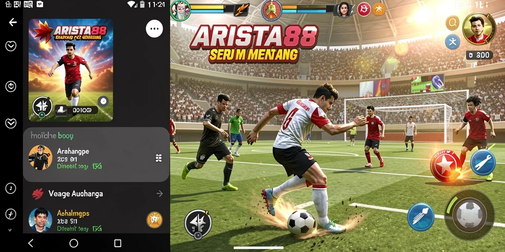 Tampilan gameplay ARISTA88 yang memukau dan penuh aksi olahraga.
