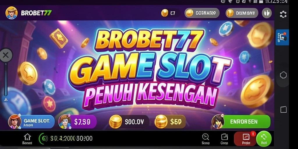 Tangkapan layar gameplay utama BROBET77 menampilkan keseruan bermain slot.