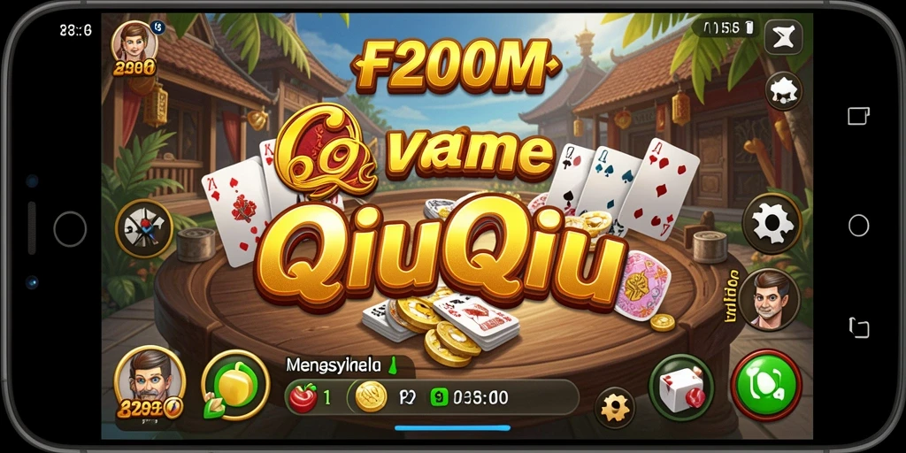 Screenshot menunjukkan gameplay seru F200M dalam permainan QiuQiu.