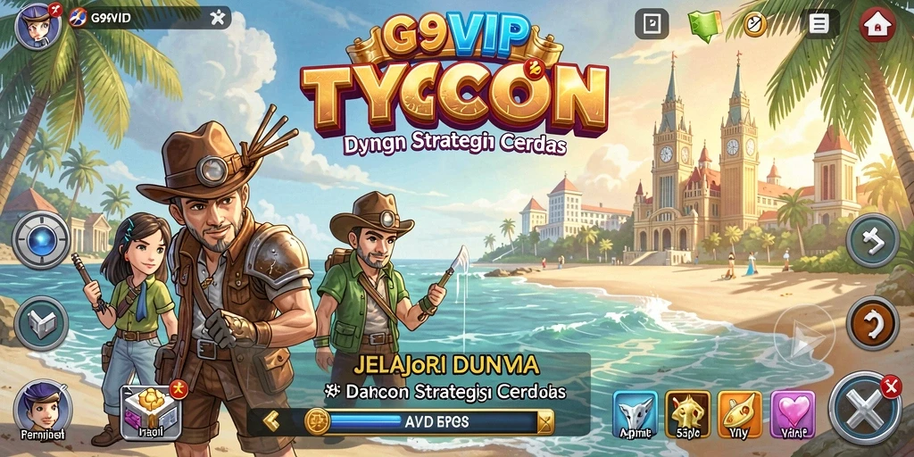 Tampilan gameplay G9VIP yang menampilkan aksi pengelolaan bisnis Tycoon.