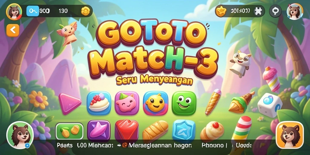 Tampilan gameplay GOTOTO yang seru dan penuh warna.