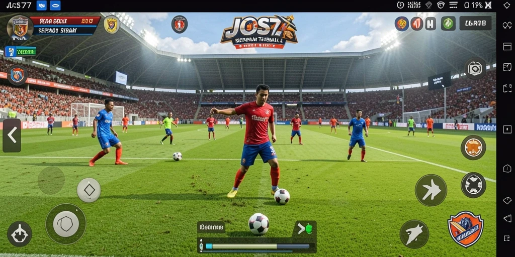 Tampilan gameplay menarik dari JOS77 saat pertandingan sepak bola.