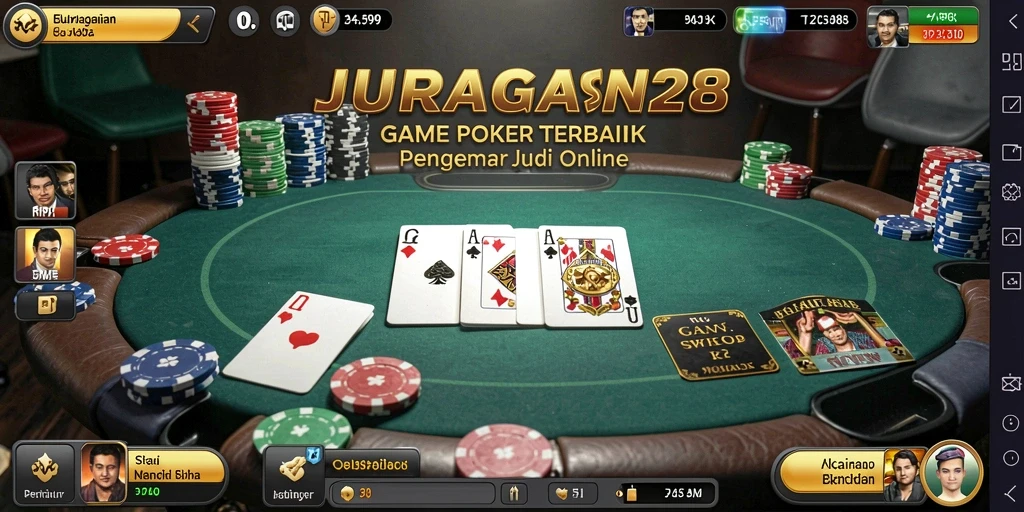 Screenshot JURAGAN28 menampilkan gameplay Poker yang seru dan interaktif.
