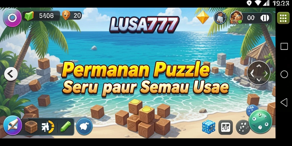 Screenshot utama LUSA777 menampilkan gameplay puzzle yang menantang dan seru.