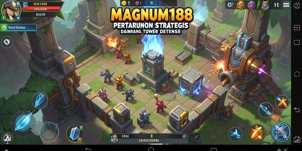 Lihat aksi strategis gameplay MAGNUM188 dalam Tower Defense.