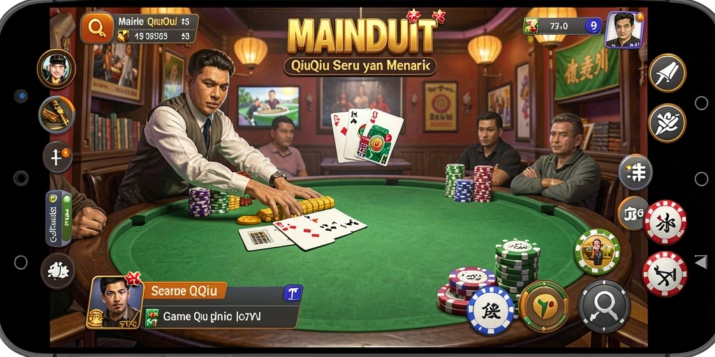 Tampilan gameplay utama MAINDUIT dengan suasana kompetitif.