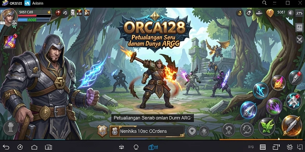 Gameplay ARPG ORCA128 yang seru dan penuh aksi.