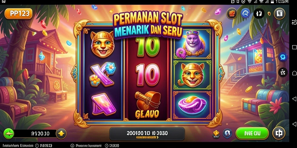 Tampilan gameplay menarik dari PP123 saat memutar gulungan Slot.