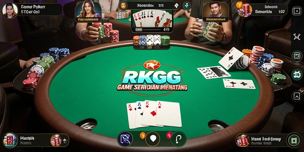Screenshot gameplay RKGG menampilkan keseruan bermain poker yang nyata.