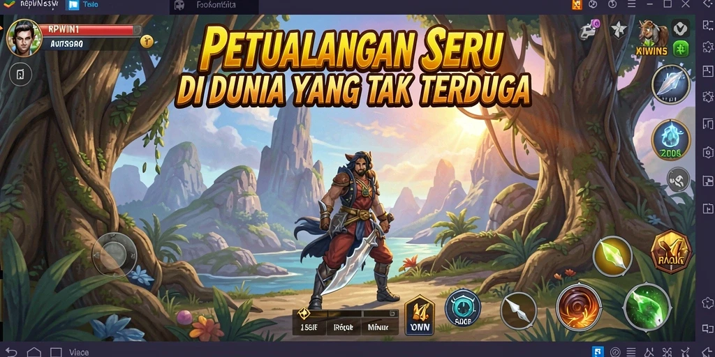 Tampilan gameplay menarik dari RPWIN1 saat menjelajahi dunia petualangan.