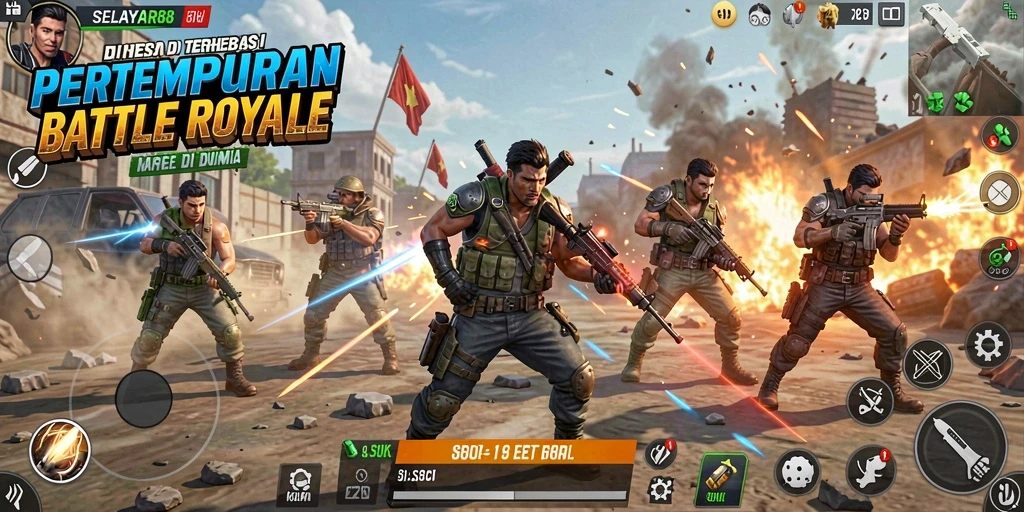 Gameplay seru dalam pertarungan Battle Royale SELEYA88.
