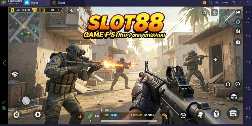 Gameplay SLOT88 menunjukkan aksi tembak-menembak yang intens dan mendebarkan.