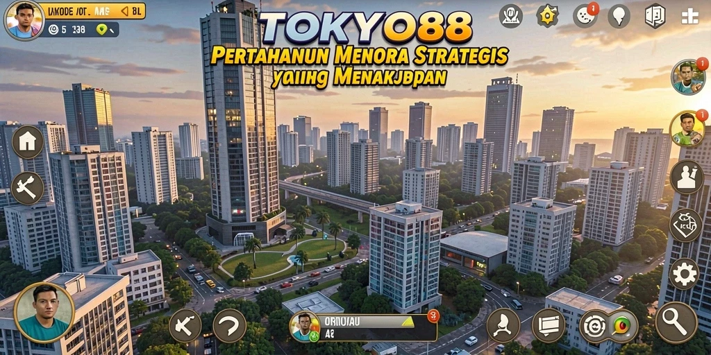 Tampilan gameplay menara pertahanan yang menarik di TOKYO88.