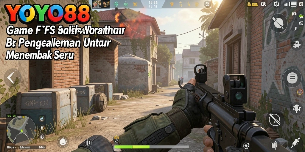 Screenshot utama YOYO88 menampilkan aksi seru dalam gameplay FPS.